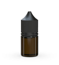 Cargar imagen en el visor de la galería, Chubby Gorilla 20ML Stubby Unicorn Bottle - Translucent Black Bottle/Black Cap - WORLDTRADERS USA