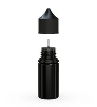 Load image into Gallery viewer, Chubby Gorilla 30ML Stubby Unicorn Bottle V3 - Opaque Black Bottle/Black Cap - WORLDTRADERS USA
