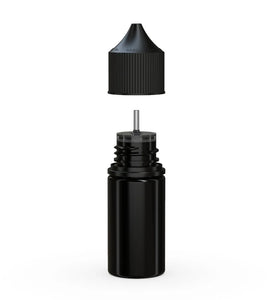 Chubby Gorilla 30ML Stubby Unicorn Bottle V3 - Opaque Black Bottle/Black Cap - WORLDTRADERS USA