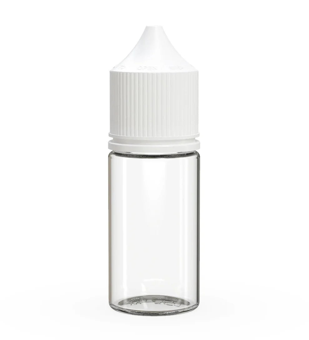 Chubby Gorilla 30ML Stubby Unicorn Bottle V3 - Clear Bottle/White Cap - WORLDTRADERS USA