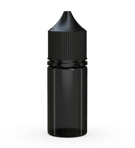 Chubby Gorilla 30ML Stubby Unicorn Bottle V3 - Transparent Black Bottle/Black Cap - WORLDTRADERS USA