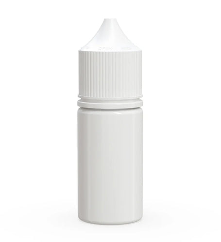 Chubby Gorilla 30ML Stubby Unicorn Bottle V3 - Opaque White Bottle/White Cap - WORLDTRADERS USA