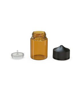 Chubby Gorilla 60ML Stubby Unicorn Bottle - Transparent Amber Bottle/Black Cap - WORLDTRADERS USA