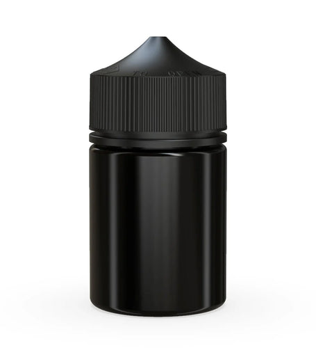 Chubby Gorilla 60ML Stubby Unicorn Bottle - Opaque Black Bottle/Black Cap - WORLDTRADERS USA