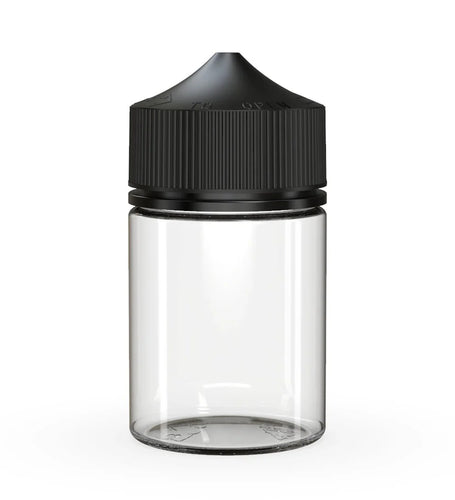 Chubby Gorilla 60ML Stubby Unicorn Bottle - Clear Bottle/Black Cap - WORLDTRADERS USA