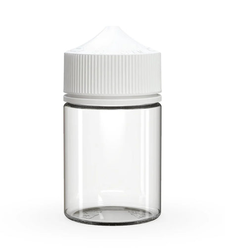 Chubby Gorilla 60ML Stubby Unicorn Bottle - Clear Bottle/White Cap - WORLDTRADERS USA