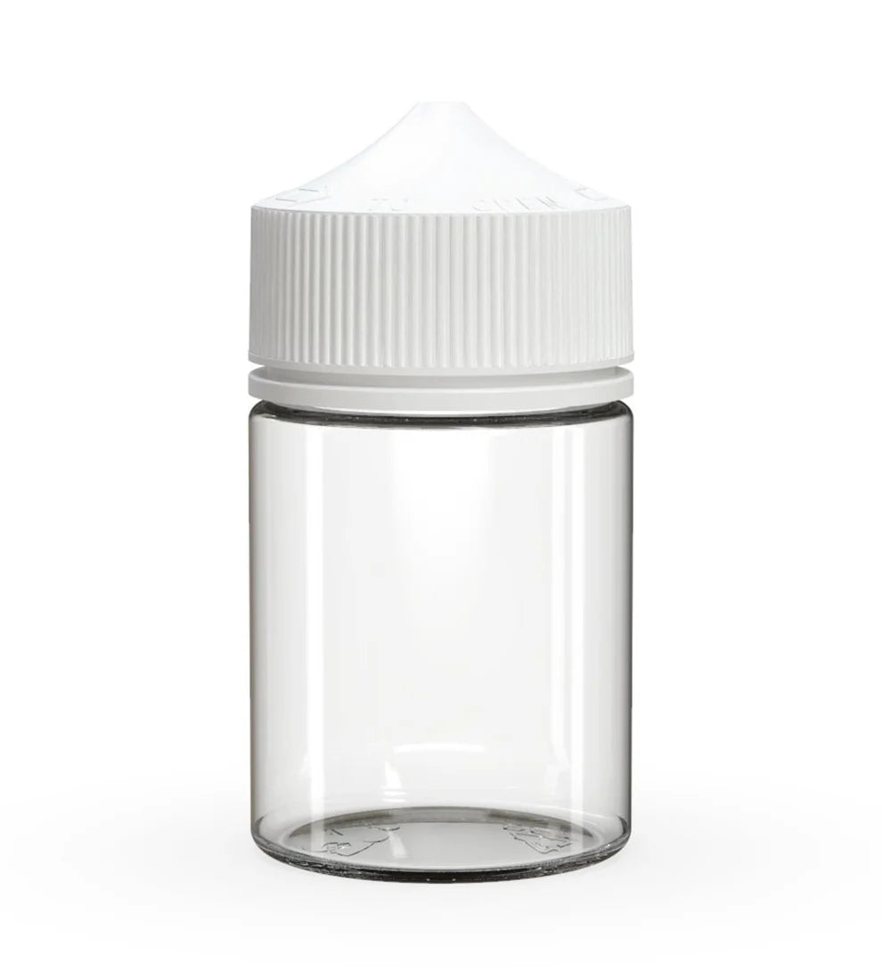 Chubby Gorilla 60ML Stubby Unicorn Bottle - Clear Bottle/White Cap - WORLDTRADERS USA