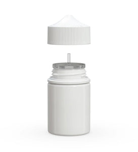 Chubby Gorilla 60ML Stubby Unicorn Bottle - Opaque White Bottle/White Cap - WORLDTRADERS USA
