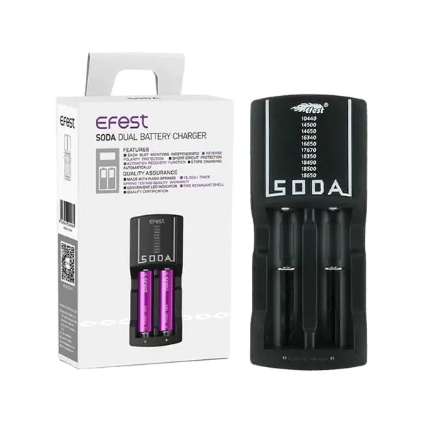 efest vape battery chargers efest soda 2 bay battery charger - clearance