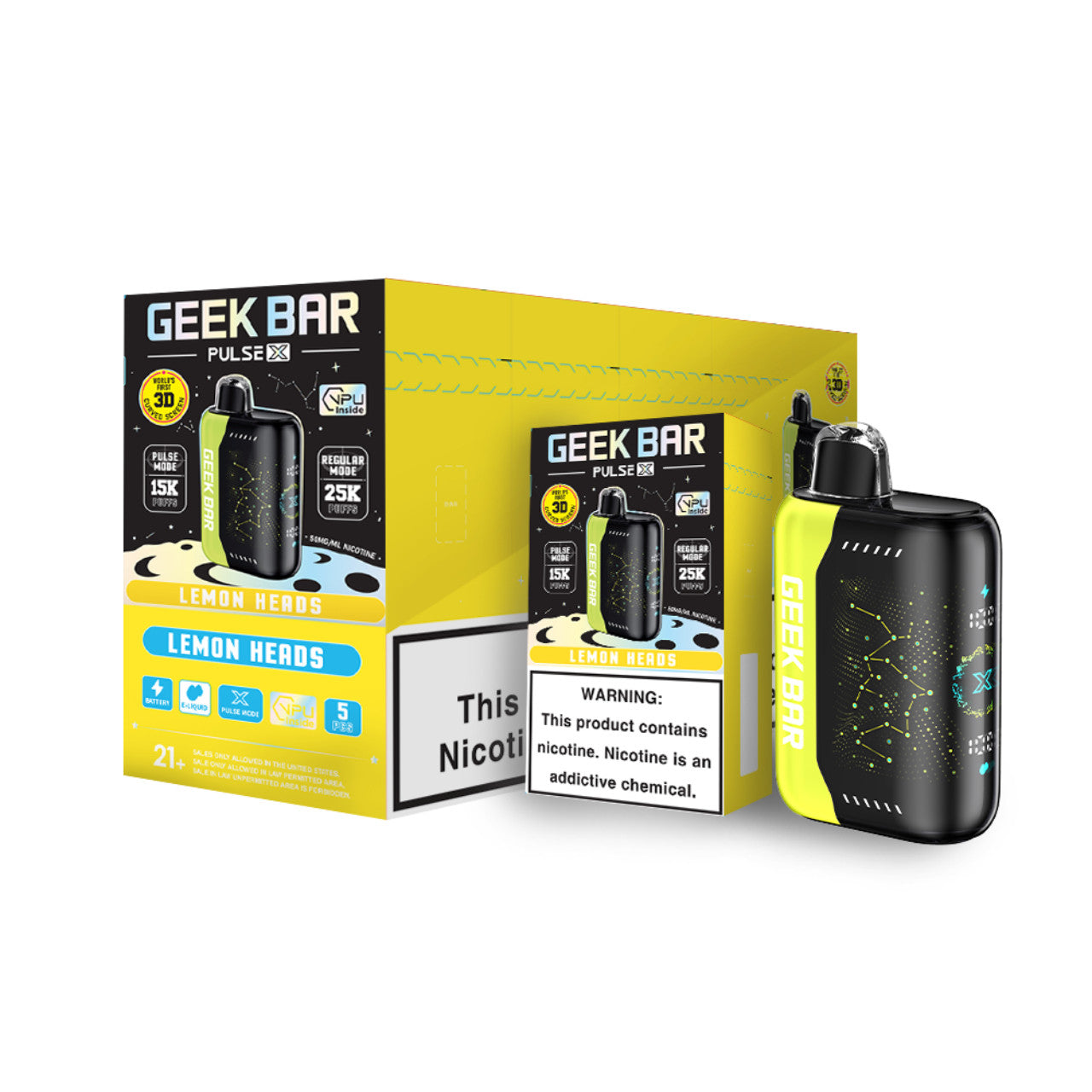 Geek Bar Pulse X Lemon Heads Geek Bar Pulse X Standard Edition Disposable 25K Puff Vape Geek Bar Pulse X Lemon Heads Geek Bar Pulse X Standard Edition Disposable 25K Puff Vape