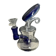 Cargar imagen en el visor de la galería, CLOVER 6 INCH BLUE GLASS BONG (14MM) - WORLDTRADERS USA
