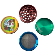 Cargar imagen en el visor de la galería, SKULL 4PC ALUMINUM MAGNETIC GRINDER (4) - WORLDTRADERS USA