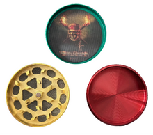 Cargar imagen en el visor de la galería, SKULL 3PC ALUMINUM MAGNETIC HOLOGRAPHIC GRINDER - WORLDTRADERS USA