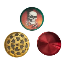 Cargar imagen en el visor de la galería, SKULL 3PC ALUMINUM MAGNETIC HOLOGRAPHIC GRINDER - WORLDTRADERS USA