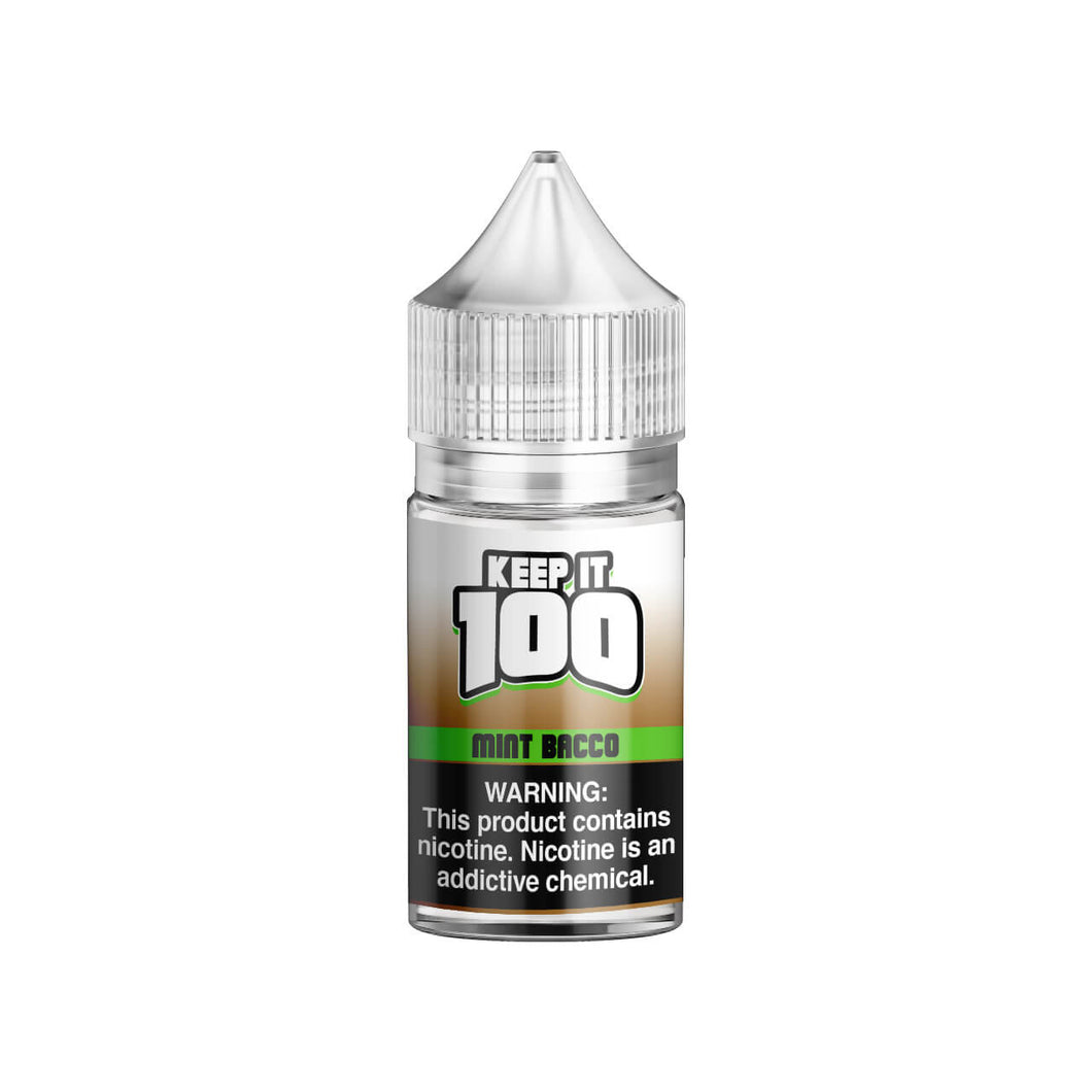 Keep it 100 Mint Bacco Salt 30ml E-Juice - WORLDTRADERS USA