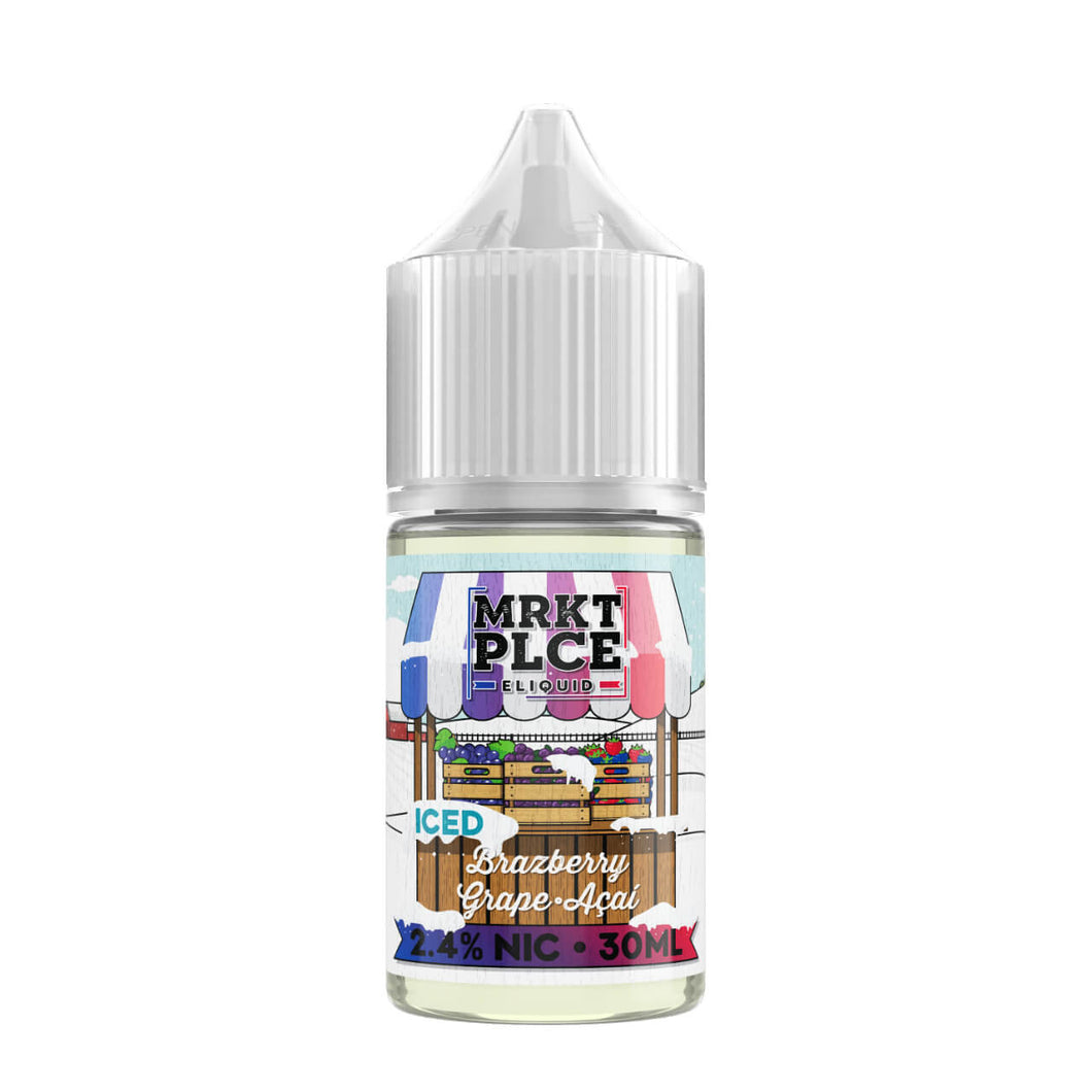 MRKTPLCE Iced Brazberry Grape Acai Salt Nic 30ml E-Juice - WORLDTRADERS USA LLC