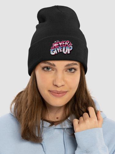 Never Give Up Graffiti Beanie