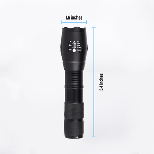 Pivoi 10W LED Tactical Flashlight, IP44 Water Resistant, Zoom focus, Metal body, 600 Lumens - Uses 1x 18650 or 3 x AAA Battery - WORLDTRADERS USA LLC (Vapeology)