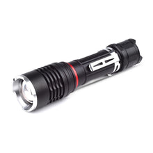 Load image into Gallery viewer, Pivoi 10W LED Tactical Rechargeable Flashlight with Clip, IP44 Water Resistant, Zoom focus, Metal body, 1000 Lumens - Uses 1x 18650 or 3 x AAA Battery - WORLDTRADERS USA LLC (Vapeology)