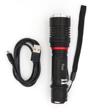 Cargar imagen en el visor de la galería, Pivoi 10W LED Tactical Rechargeable Flashlight with Clip, IP44 Water Resistant, Zoom focus, Metal body, 1000 Lumens - Uses 1x 18650 or 3 x AAA Battery - WORLDTRADERS USA LLC (Vapeology)