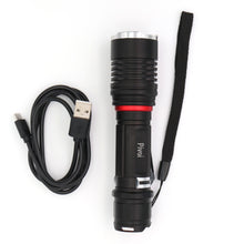 Load image into Gallery viewer, Pivoi 10W LED Tactical Rechargeable Flashlight with Clip, IP44 Water Resistant, Zoom focus, Metal body, 1000 Lumens - Uses 1x 18650 or 3 x AAA Battery - WORLDTRADERS USA LLC (Vapeology)