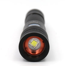 Cargar imagen en el visor de la galería, Pivoi 10W LED Tactical Rechargeable Flashlight with Clip, IP44 Water Resistant, Zoom focus, Metal body, 800 Lumens - Uses 1x 18650 Battery - WORLDTRADERS USA LLC (Vapeology)