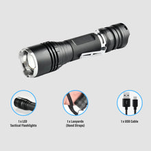 Cargar imagen en el visor de la galería, Pivoi 15W LED Tactical Flashlight, IP44 Water Resistant, Zoom focus, Metal body, 1000 Lumens - Uses 1x 18650 Battery - WORLDTRADERS USA LLC (Vapeology)