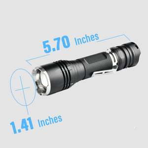 Pivoi 15W LED Tactical Flashlight, IP44 Water Resistant, Zoom focus, Metal body, 1000 Lumens - Uses 1x 18650 Battery - WORLDTRADERS USA LLC (Vapeology)