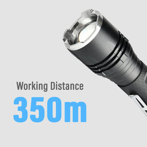 Pivoi 15W LED Tactical Flashlight, IP44 Water Resistant, Zoom focus, Metal body, 1000 Lumens - Uses 1x 18650 Battery - WORLDTRADERS USA LLC (Vapeology)