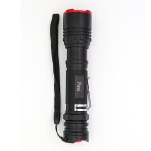 Pivoi 15W LED Tactical Flashlight, IP44 Water Resistant, Zoom focus, Metal body, 1000 Lumens - Uses 1x 18650 Battery - WORLDTRADERS USA LLC (Vapeology)