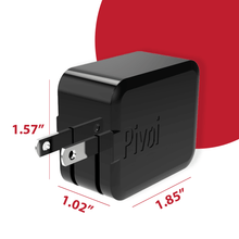 Load image into Gallery viewer, Pivoi Dual USB Wall Charger (Black) - WORLDTRADERS USA LLC (Vapeology)