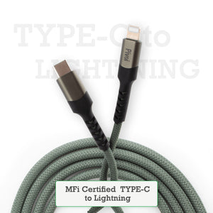 Pivoi MFI Certified Type-C to Lightning Cable 1M (Green) - 1PK - WORLDTRADERS USA LLC (Vapeology)