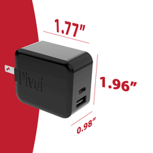 Load image into Gallery viewer, Pivoi Type-C (PD) Wall Charger ( 1 PD and 1 USB A) - WORLDTRADERS USA LLC (Vapeology)