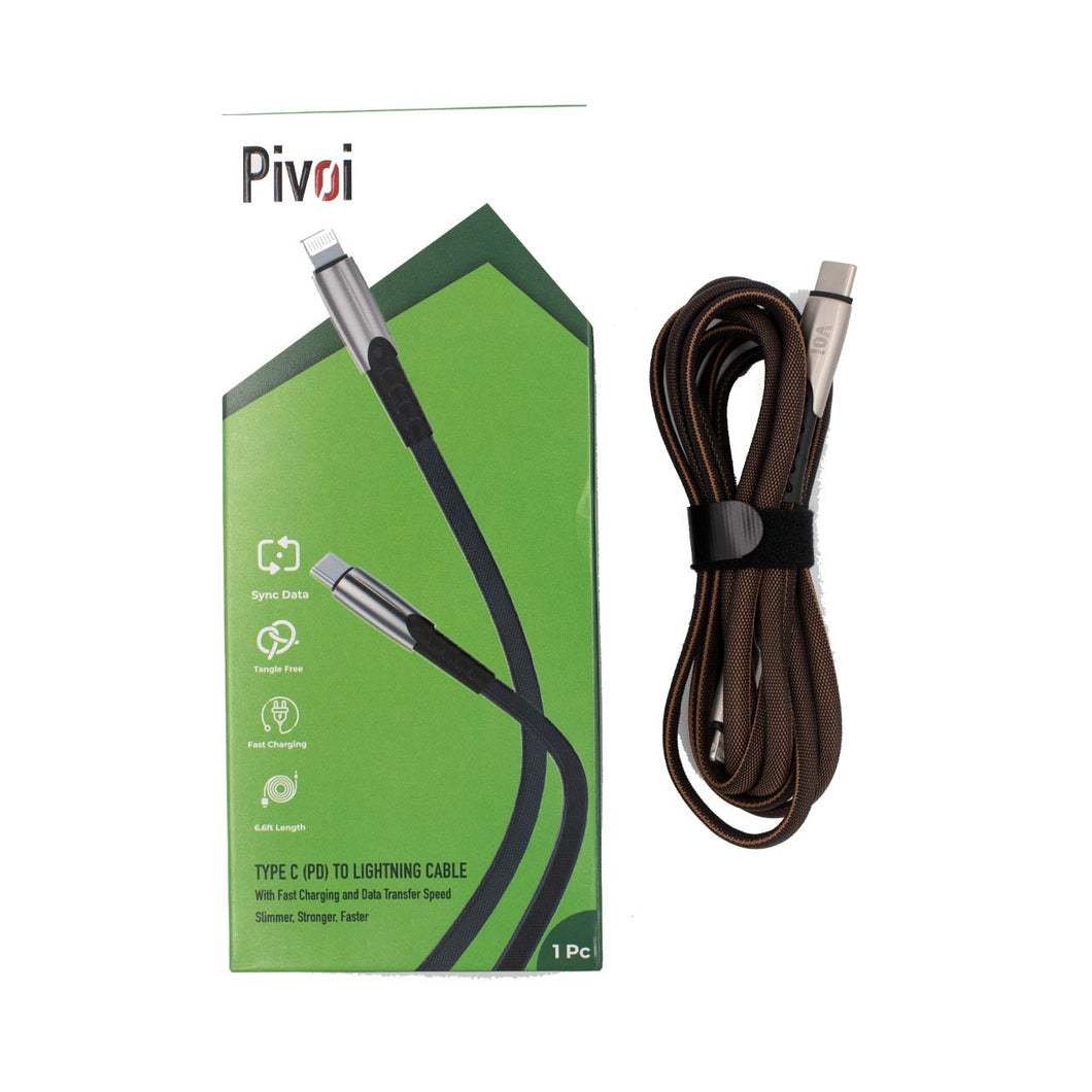 Pivoi Type C (PD ) to Lightning - Black 6FT (1 Pack) - WORLDTRADERS USA LLC (Vapeology)