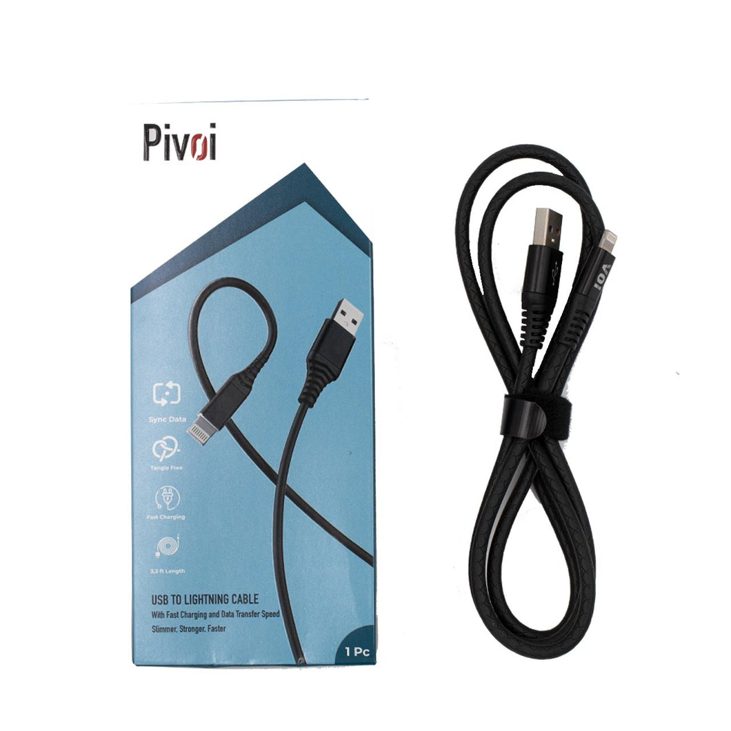 Pivoi USB to Lightning - Black 3FT (1 Pack) - WORLDTRADERS USA LLC (Vapeology)