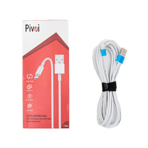 Pivoi USB to Lightning - White 10FT (1 Pack) - WORLDTRADERS USA LLC (Vapeology)