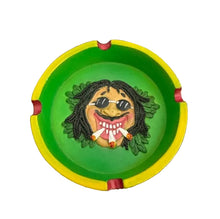 Cargar imagen en el visor de la galería, Rasta Jamaican Man Ceramic Cigarette 4" Ashtray - WORLDTRADERS USA