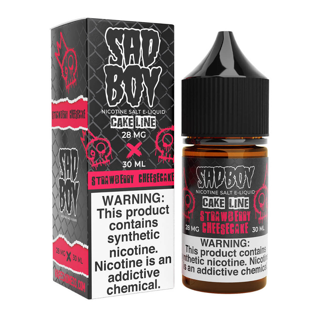 SadBoy CakeLine Strawberry Cheesecake Synthetic Nicotine 30ml Salt E-Juice - WORLDTRADERS USA LLC