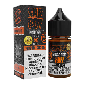 SadBoy CookieLine Pumpkin Cookie Synthetic Nicotine 30ml Salt E-Juice - WORLDTRADERS USA LLC