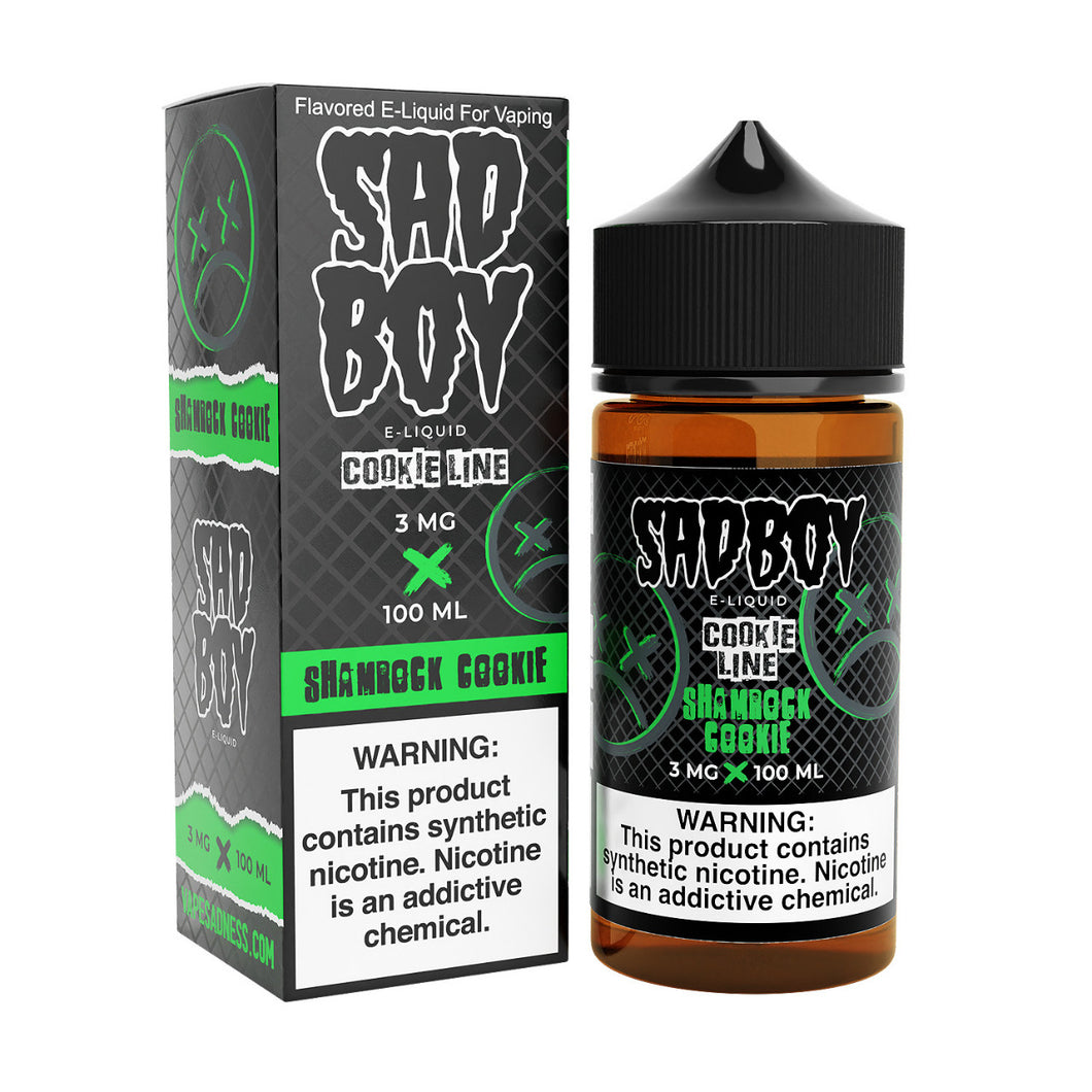 SadBoy CookieLine Shamrock Cookie Synthetic Nicotine 100ml E-Juice - WORLDTRADERS USA LLC