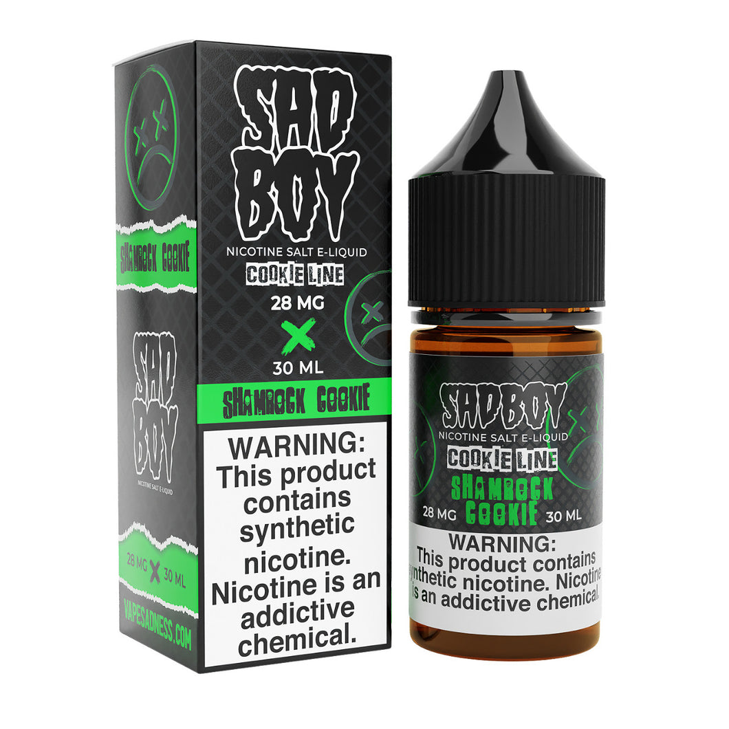 SadBoy CookieLine Shamrock Cookie Synthetic Nicotine 30ml Salt E-Juice - WORLDTRADERS USA LLC
