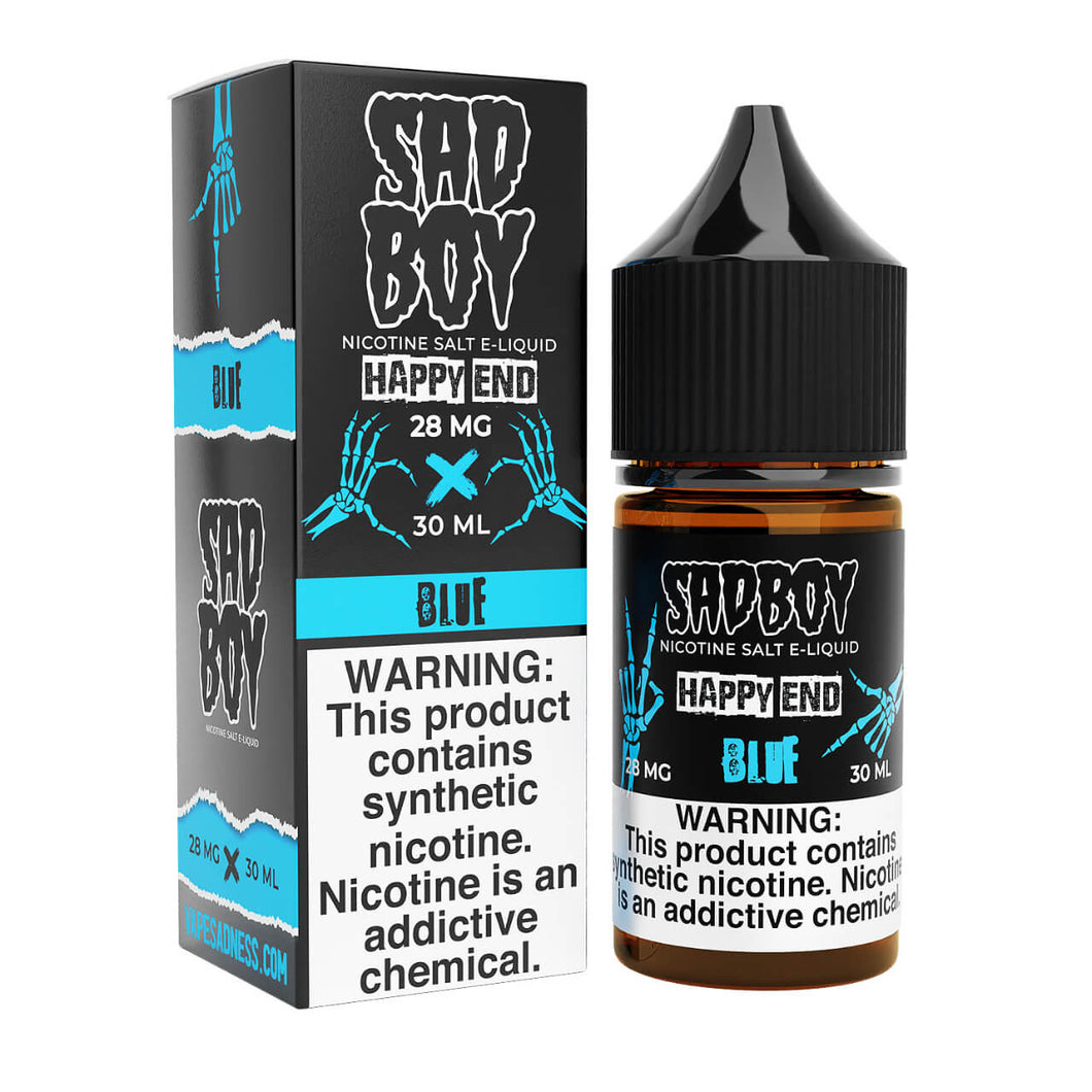 SadBoy Happy End Blue Synthetic Nicotine 30ml Salt E-Juice - WORLDTRADERS USA LLC