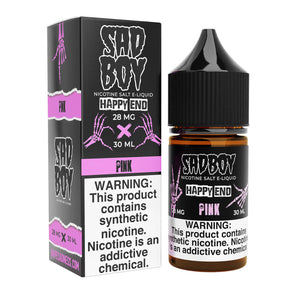 SadBoy Happy End Pink Synthetic Nicotine 30ml Salt E-Juice - WORLDTRADERS USA LLC
