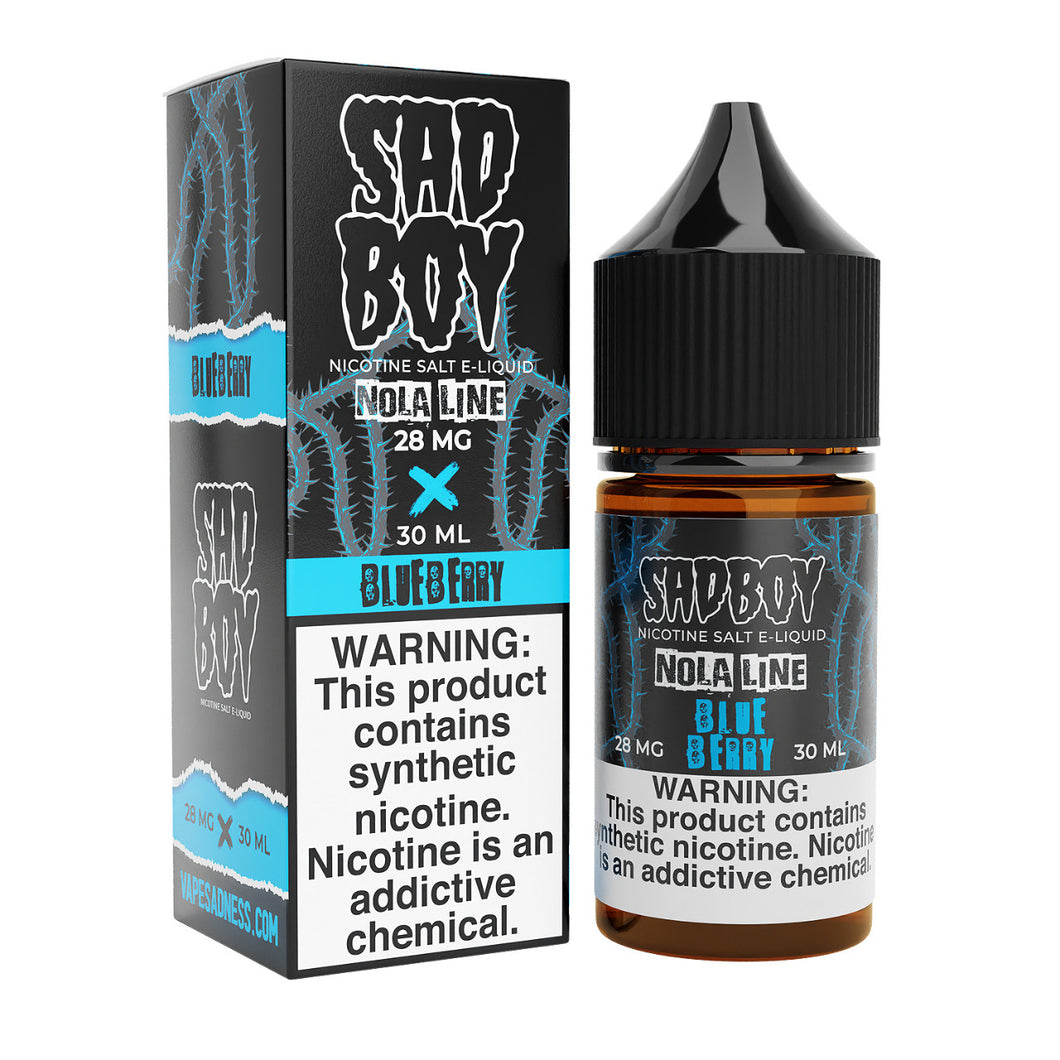 SadBoy NolaLine Blueberry Synthetic Nicotine 30ml Salt E-Juice - WORLDTRADERS USA LLC