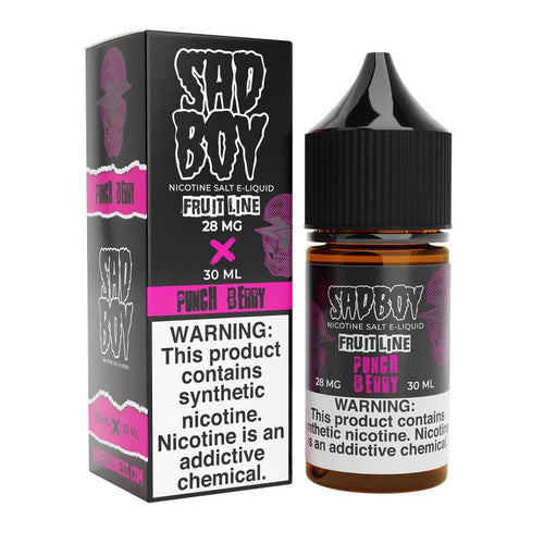 SadBoy FruitLine Punch Berry Synthetic Nicotine 30ml Salt E-Juice - WORLDTRADERS USA LLC