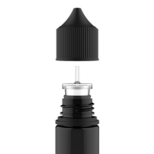 Chubby Gorilla Chubby Gorilla - 30ML Stubby Unicorn Bottle - Transparent Black Bottle / Black Cap - V3