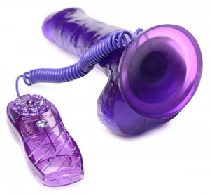 7.5 Inch Suction Cup Vibrating Dildo - Purple - BILLI BILLI STORE 