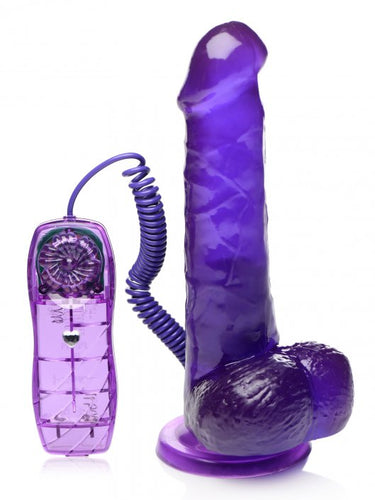 7.5 Inch Suction Cup Vibrating Dildo - Purple - BILLI BILLI STORE 