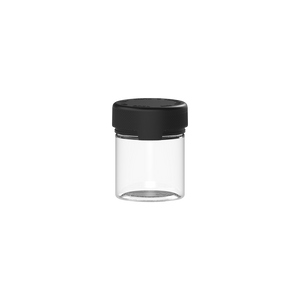 90CC/3FL.OZ/90ML Aviator CR - Container With Inner Seal & Tamper - Clear Natural With Opaque Black Lid - DISTRODEALS.COM