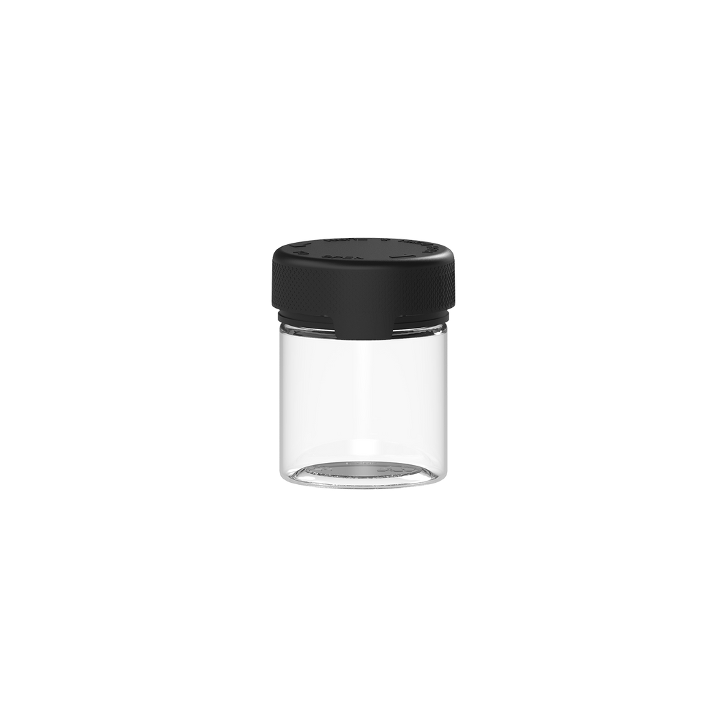 90CC/3FL.OZ/90ML Aviator CR - Container With Inner Seal & Tamper - Clear Natural With Opaque Black Lid - DISTRODEALS.COM